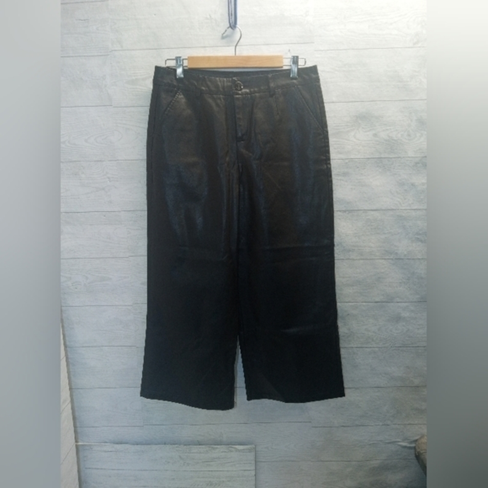 No Brand Faux Leather wide leg cropped 2X‎